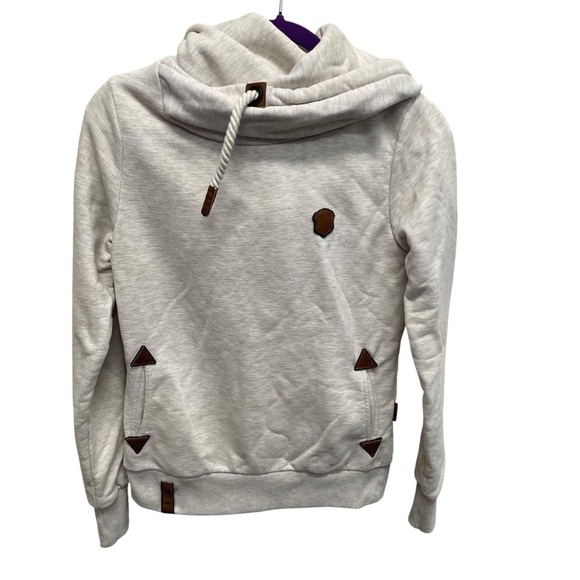 Naketano pullover sweatshirt cowl neck women’s size medium oatmeal - Picture 1 of 11